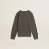 Grå barnsweatshirt med upphöjt logo