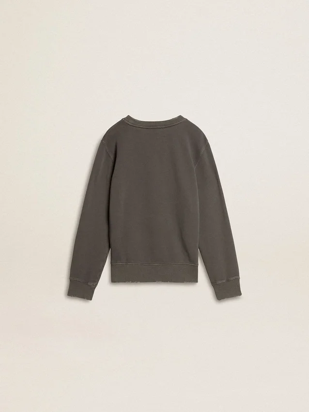 Grå barnsweatshirt med upphöjt logo