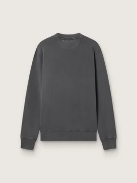 Grå herrsweatshirt med logotyp och sliten look