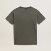 Grå T-shirtklänning för dam med slitna detaljer