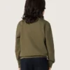 Guldfärgad unisex-tröja i militärgrön bomull med omvänt logo