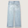 Guldfärgade bootcut-jeans för flickor i ljusblå denim med broderad logotyp