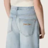 Guldfärgade bootcut-jeans för flickor i ljusblå denim med broderad logotyp