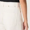 Guldfärgade boyfriend-jeans för damer i optiskt vit bull-denim