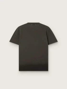 Herr-T-shirt i antracitfärgad bomullsjersey med perforerat hjärta