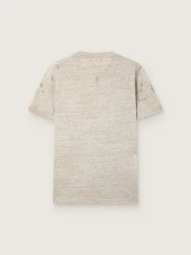 Herr-T-shirt i grå melerad jersey med vintage-tryck