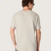 Herr-T-shirt i grå melerad jersey med vintage-tryck