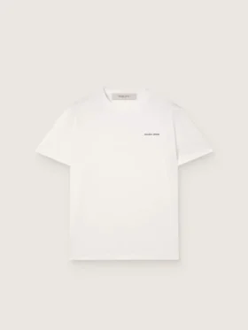 Herr-T-shirt i vintagevit bomullsjersey