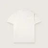 Herr-T-shirt i vintagevit bomullsjersey