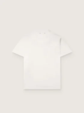 Herr-T-shirt i vintagevit bomullsjersey