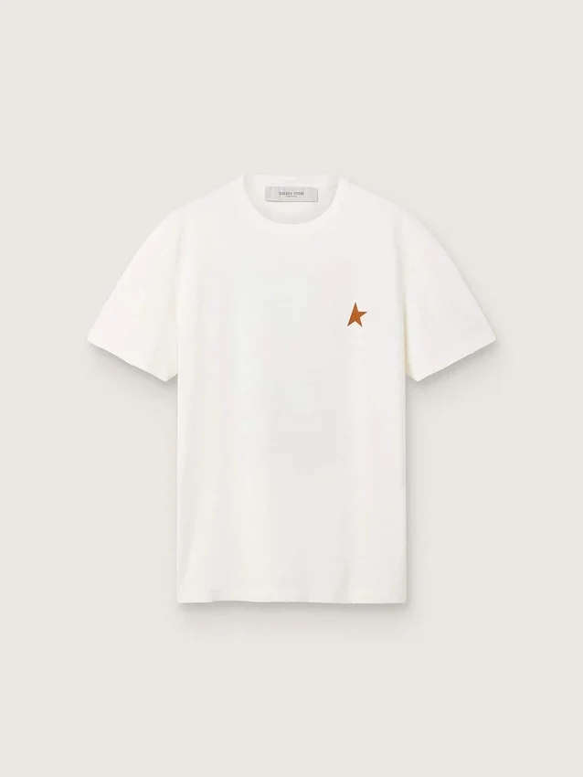 Herr-T-shirt med tryck på ryggen