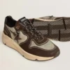Herrskor med Running Sole i nylon och mocka med tryckt stjärna och läderflik på hälen
