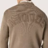 Herrtröja i ljus taupe ekologisk bomull med broderad logotyp
