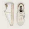Hi Star för damer med silverglittrande stjärna och duvgrå nubuck-hälflik