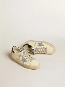 Hi Star i nappa med stjärna i Swarovski-kristall och mörkblå läderflik på hälen
