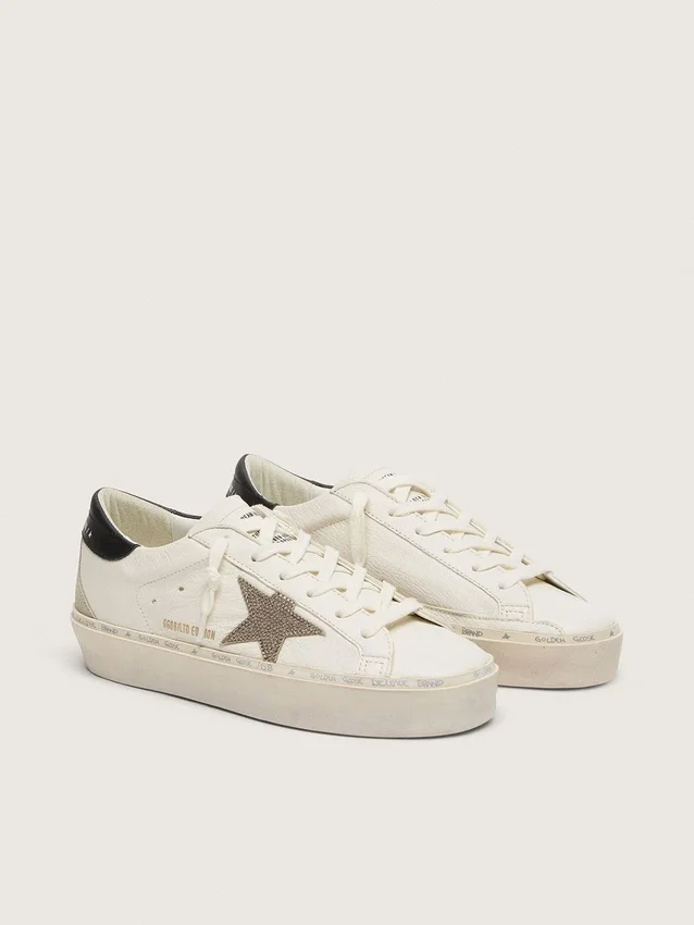 Hi Star med Swarovski-kristallstjärna och svart läderflik på hälen