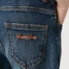 Jeans för pojkar med råa kanter och broderi