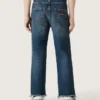 Jeans för pojkar med råa kanter och broderi