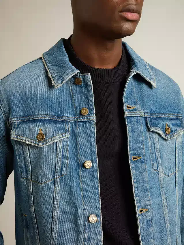 Jeansjacka för herr med medium tvätt