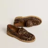 Jerry-loafer för dam i ponnyskinn med leopardmönster