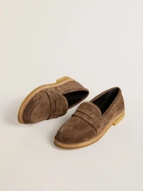 Jerry-loafer för herr i duvgrå mocka