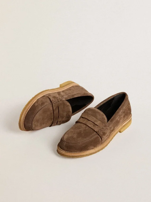 Jerry-loafer för herr i duvgrå mocka