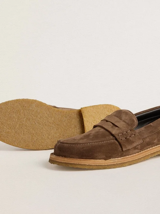 Jerry-loafer för herr i duvgrå mocka