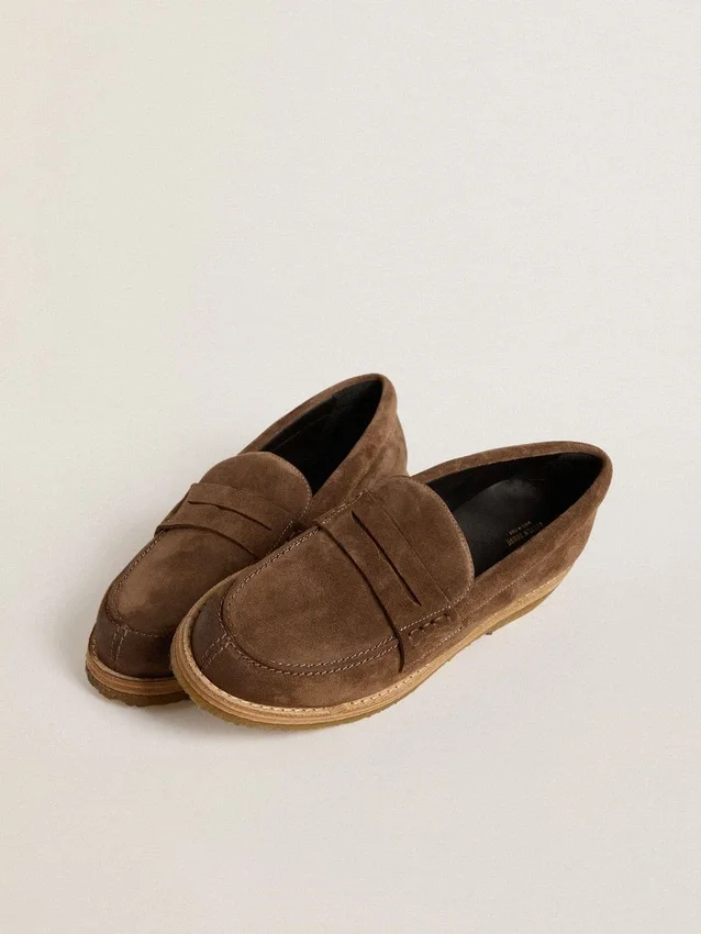 Jerry-Loafers för damer i duvgrått mocka