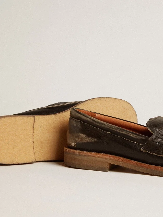 Jerry-Loafers för damer i svart läder