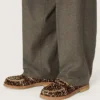Jerry-loafers för herr i ponnyskinn med leopardmönster