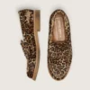 Jerry-loafers för herr i ponnyskinn med leopardmönster