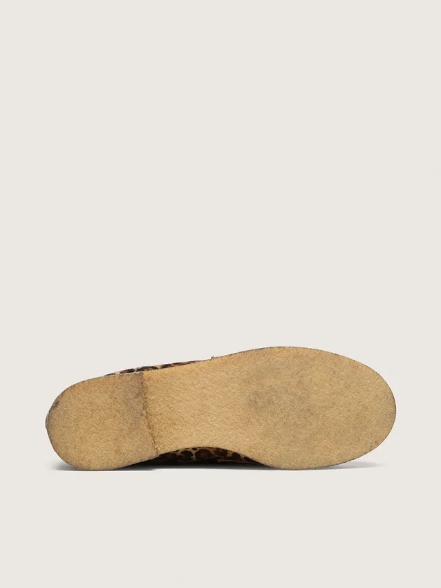 Jerry-loafers för herr i ponnyskinn med leopardmönster