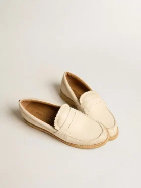 Jerry-Loafers i smörvitt läder