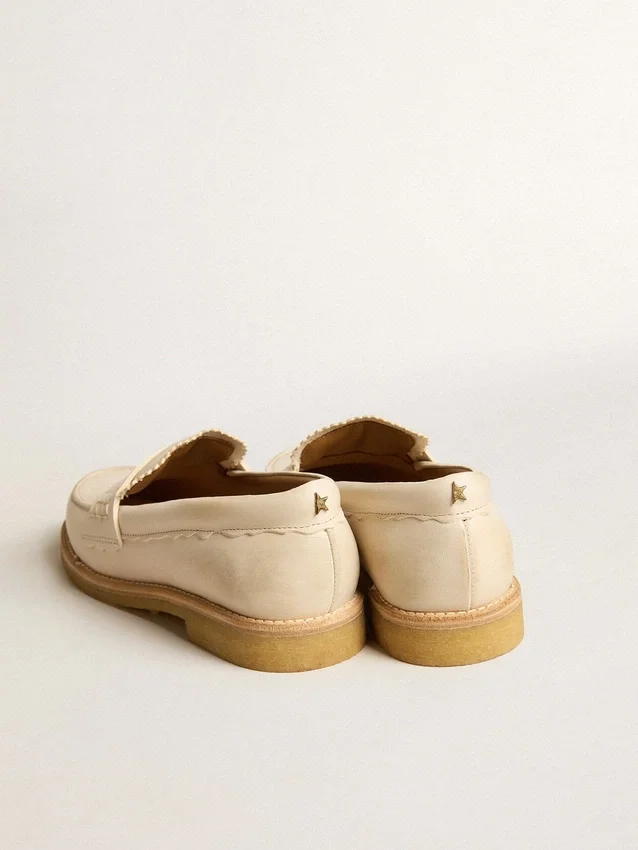 Jerry-Loafers i smörvitt läder