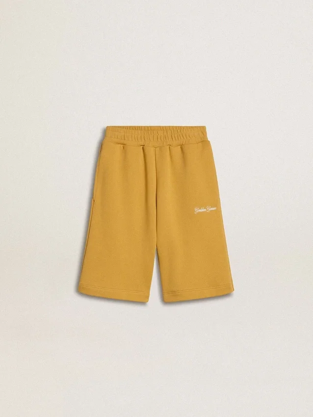 Joggingshorts för barn i ockragult med broderi