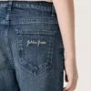Journey-jeans för flickor i blå denim med bootcut-passform och strass i ton-i-ton-effekt