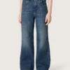 Journey-jeans för flickor i blå denim med bootcut-passform och strass i ton-i-ton-effekt