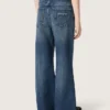 Journey-jeans för flickor i blå denim med bootcut-passform och strass i ton-i-ton-effekt