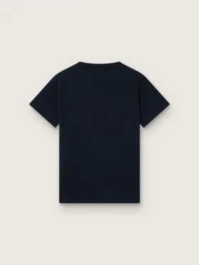 Journey-T-shirt för pojkar i blå bomullsjersey med digitalt tryck av maskoten