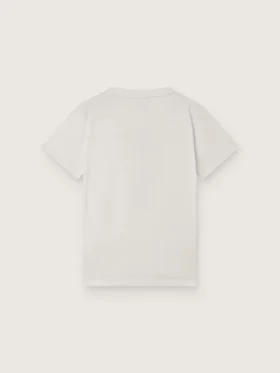 Journey-T-shirt för pojkar i vit bomullsjersey med digitalt tryck av maskoten