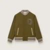 Journey unisex-bomberjacka i militärgrön nylontwill med broderad patch