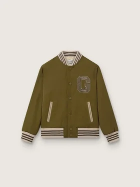 Journey unisex-bomberjacka i militärgrön nylontwill med broderad patch