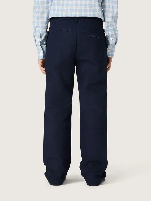 Journey unisex-chinos i blå bomullscanvas med broderad logotyp