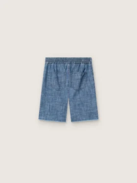 Journey unisex-shorts i ljusblå bomullschambray med broderad logotyp