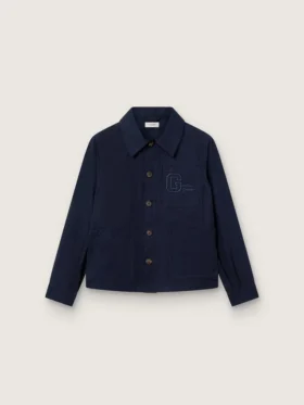 Journey unisex-skjorta i blå bomullscanvas med broderad logotyp