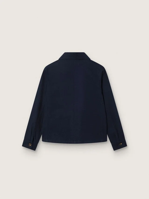 Journey unisex-skjorta i blå bomullscanvas med broderad logotyp