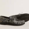 Junior Cruise-Loafer i svart slitet läder