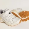 Junior Lightstar i vitt läder och mesh med vit läderstjärna