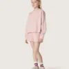 Kort sweatshirt för flickor i rosa bomull med patch och logotyp