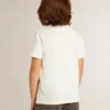 Krämfärgad T-shirt för pojkar med upphöjt logo